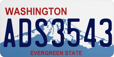 WA license plate ADS3543