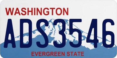 WA license plate ADS3546