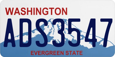 WA license plate ADS3547