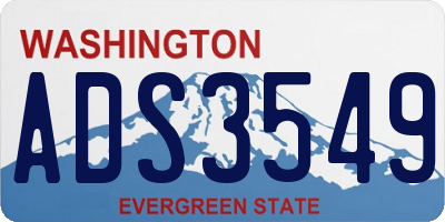 WA license plate ADS3549