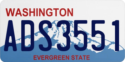 WA license plate ADS3551