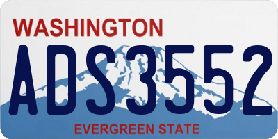 WA license plate ADS3552