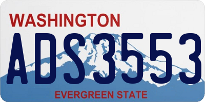 WA license plate ADS3553