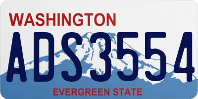 WA license plate ADS3554