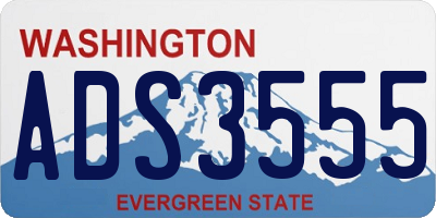 WA license plate ADS3555