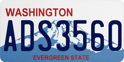 WA license plate ADS3560