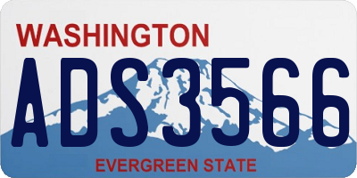 WA license plate ADS3566