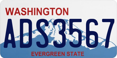 WA license plate ADS3567