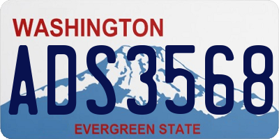 WA license plate ADS3568