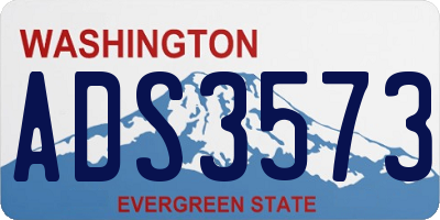 WA license plate ADS3573