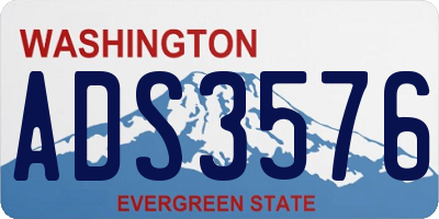 WA license plate ADS3576