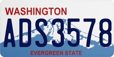 WA license plate ADS3578
