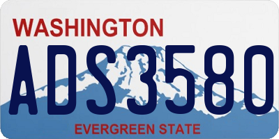 WA license plate ADS3580