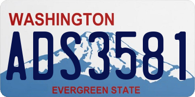 WA license plate ADS3581