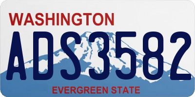 WA license plate ADS3582