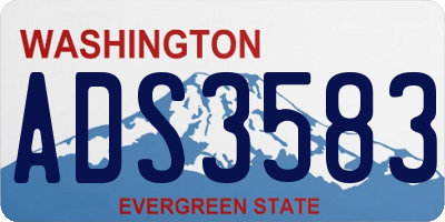 WA license plate ADS3583