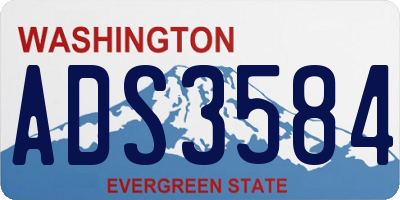 WA license plate ADS3584