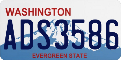 WA license plate ADS3586