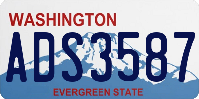WA license plate ADS3587