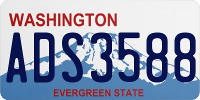 WA license plate ADS3588