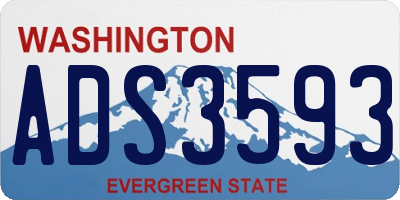 WA license plate ADS3593
