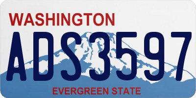 WA license plate ADS3597