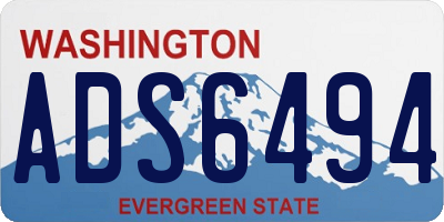 WA license plate ADS6494