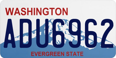 WA license plate ADU6962