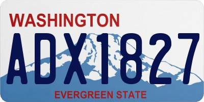 WA license plate ADX1827