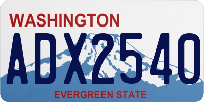 WA license plate ADX2540