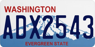 WA license plate ADX2543