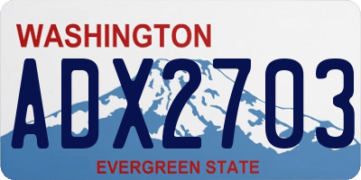 WA license plate ADX2703