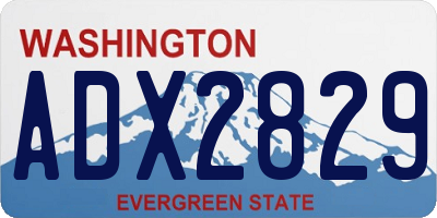 WA license plate ADX2829