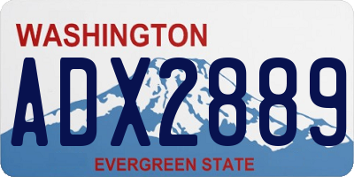 WA license plate ADX2889