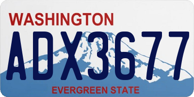 WA license plate ADX3677