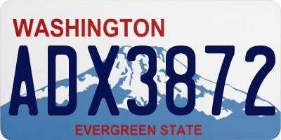 WA license plate ADX3872