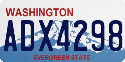 WA license plate ADX4298