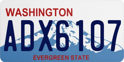 WA license plate ADX6107