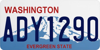 WA license plate ADY1290