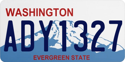 WA license plate ADY1327