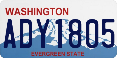 WA license plate ADY1805