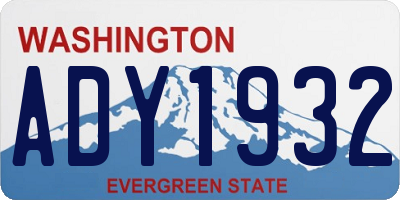 WA license plate ADY1932