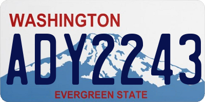 WA license plate ADY2243