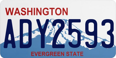 WA license plate ADY2593
