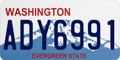 WA license plate ADY6991