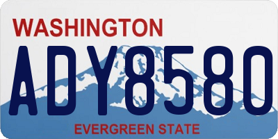WA license plate ADY8580