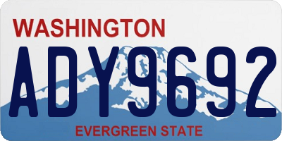 WA license plate ADY9692