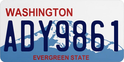 WA license plate ADY9861