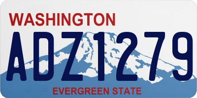 WA license plate ADZ1279