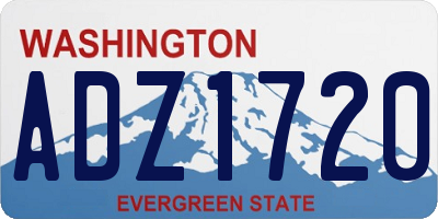 WA license plate ADZ1720